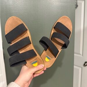 Women's Black Triple-Band Slide Sandals - Casual Summer Comfort